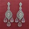 American Diamond Long Earring with Rhodium Plating