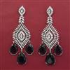 American Diamond Long Earring with Rhodium Plating