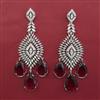 American Diamond Long Earring with Rhodium Plating