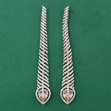 American Diamond Long Earring with Carat Plating