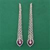 American Diamond Long Earring with Carat Plating