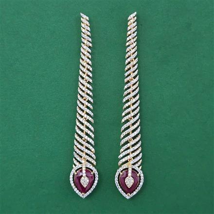 American Diamond Long Earring with Carat Plating