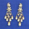 American Diamond Pearl Earring with Rhodium Plating Carat Plating