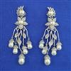 American Diamond Pearl Earring with Rhodium Plating Carat Plating