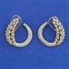 American Diamond Chand Earring with Rhodium Plating Carat Plating