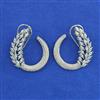 American Diamond Chand Earring with Rhodium Plating Carat Plating