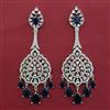American Diamond Long Earring with Rhodium Plating