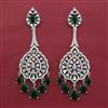 American Diamond Long Earring with Rhodium Plating