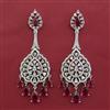 American Diamond Long Earring with Rhodium Plating