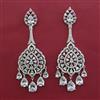 American Diamond Long Earring with Rhodium Plating