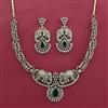 American Diamond Classic Necklace with Mehndi Plating