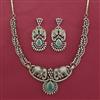 American Diamond Classic Necklace with Mehndi Plating