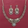 American Diamond Classic Necklace with Mehndi Plating