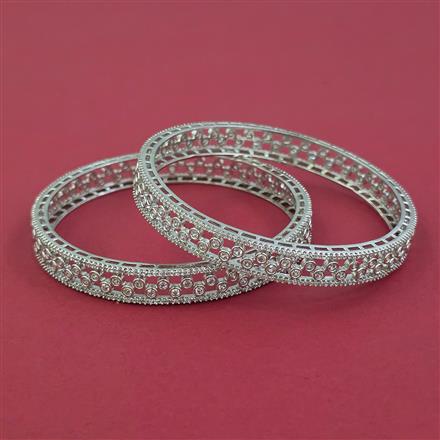 American Diamond Classic Bangles with Rhodium Plating