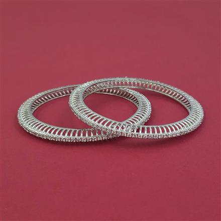 American Diamond Delicate Bangles with Rhodium Plating