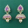 American Diamond Jhumki with Gold Plating
