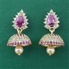 American Diamond Jhumki with Gold Plating