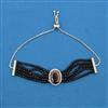 American Diamond Adjustable Bracelet with Rhodium Plating