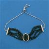 American Diamond Adjustable Bracelet with Rhodium Plating