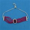 American Diamond Adjustable Bracelet with Rhodium Plating