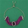 American Diamond Adjustable Bracelet with Mehndi Plating