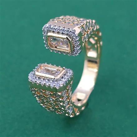 American Diamond Adjustable Ring with Rhodium Plating Carat Plating