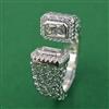 American Diamond Adjustable Ring with Rhodium Plating Carat Plating