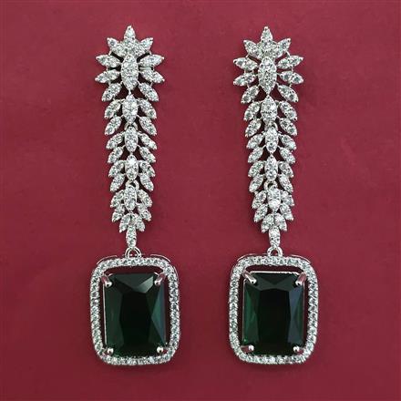American Diamond Classic Earring with Rhodium Plating