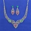 American Diamond Classic Necklace with Rhodium Plating