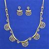 American Diamond Delicate Necklace with Rhodium Plating 2 Tone Plating