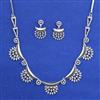 American Diamond Delicate Necklace with Rhodium Plating 2 Tone Plating