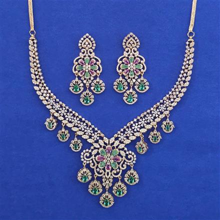 American Diamond Classic Necklace with Carat Plating