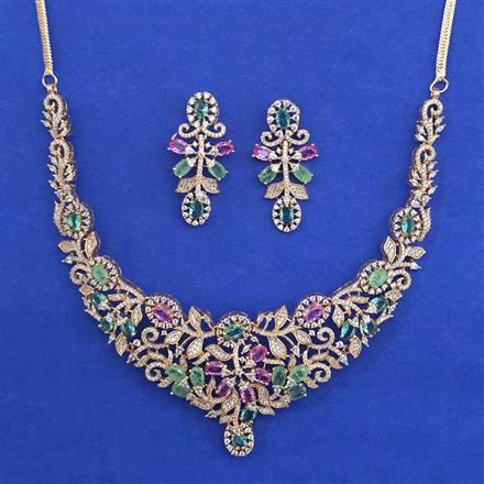 American Diamond Classic Necklace with Carat Plating