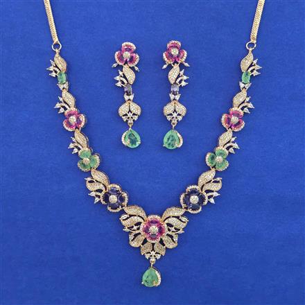 American Diamond Classic Necklace with Carat Plating