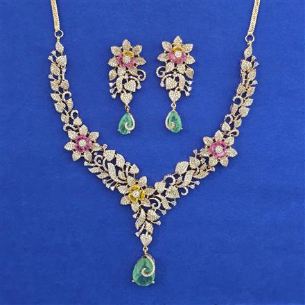 American Diamond Hazoorilal Necklace with Carat Plating