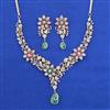 American Diamond Choker Necklace with Carat Plating