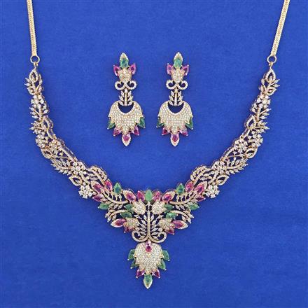 American Diamond Classic Necklace with Carat Plating