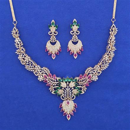 American Diamond Classic Necklace with Carat Plating