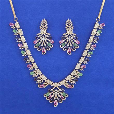 American Diamond Classic Necklace with Carat Plating
