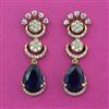 American Diamond Short Earring with Mehndi Plating