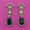 American Diamond Short Earring with Mehndi Plating