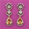 American Diamond Short Earring with Mehndi Plating
