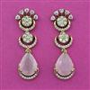 American Diamond Short Earring with Mehndi Plating