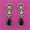 American Diamond Short Earring with Mehndi Plating