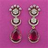 American Diamond Short Earring with Mehndi Plating