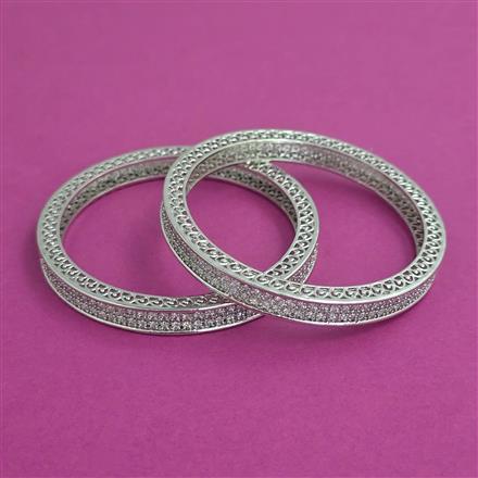 American Diamond Classic Bangles with Rhodium Plating