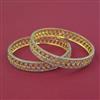 American Diamond 2 Pc Classic Bangles with Rhodium Plating
