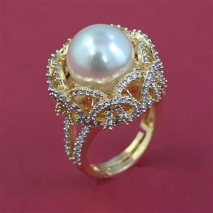 American Diamond Adjustable Ring with Rhodium Plating Carat Plating