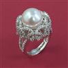 American Diamond Adjustable Ring with Rhodium Plating Carat Plating