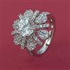 American Diamond Adjustable Ring with Rhodium Plating Carat Plating